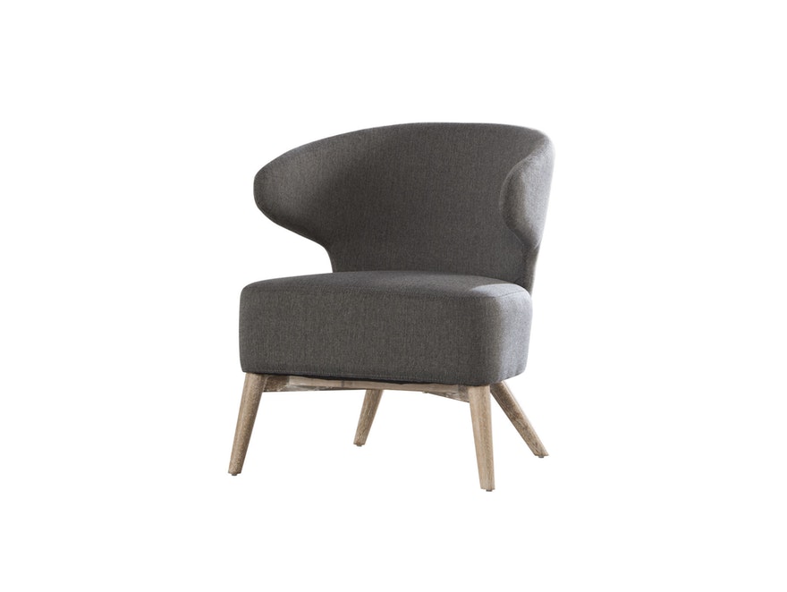 SalesFever® Sessel Grau aus Textil mit Armlehnen und Eichengestell Valentin 4540/48R - 1