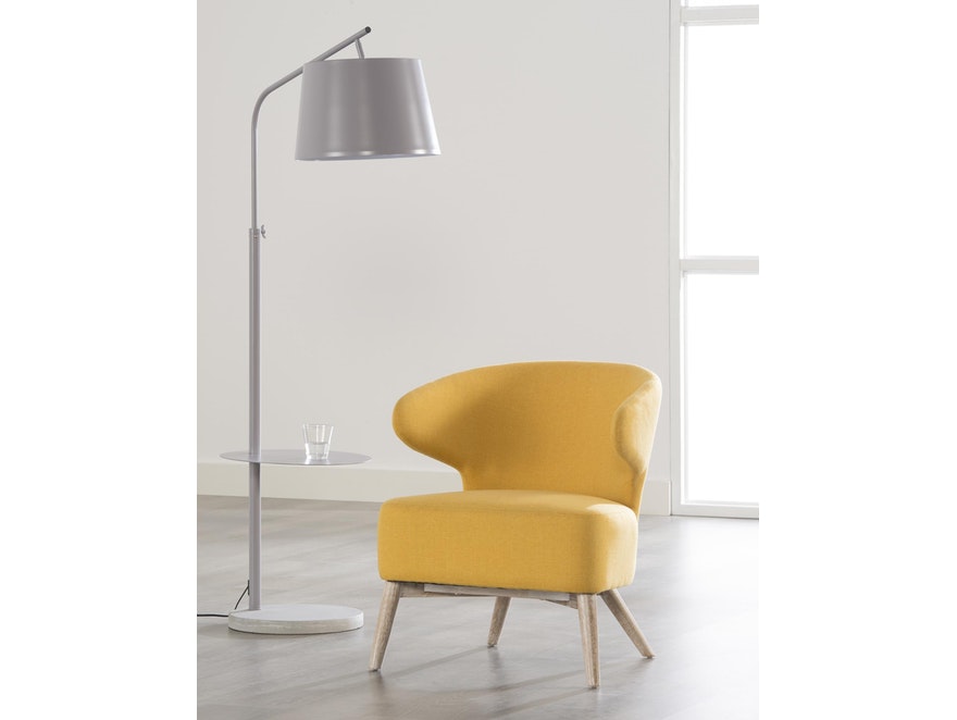 SalesFever® Sessel Gelb aus Textil mit Armlehnen und Eichengestell Valentin 4540/69R - 2