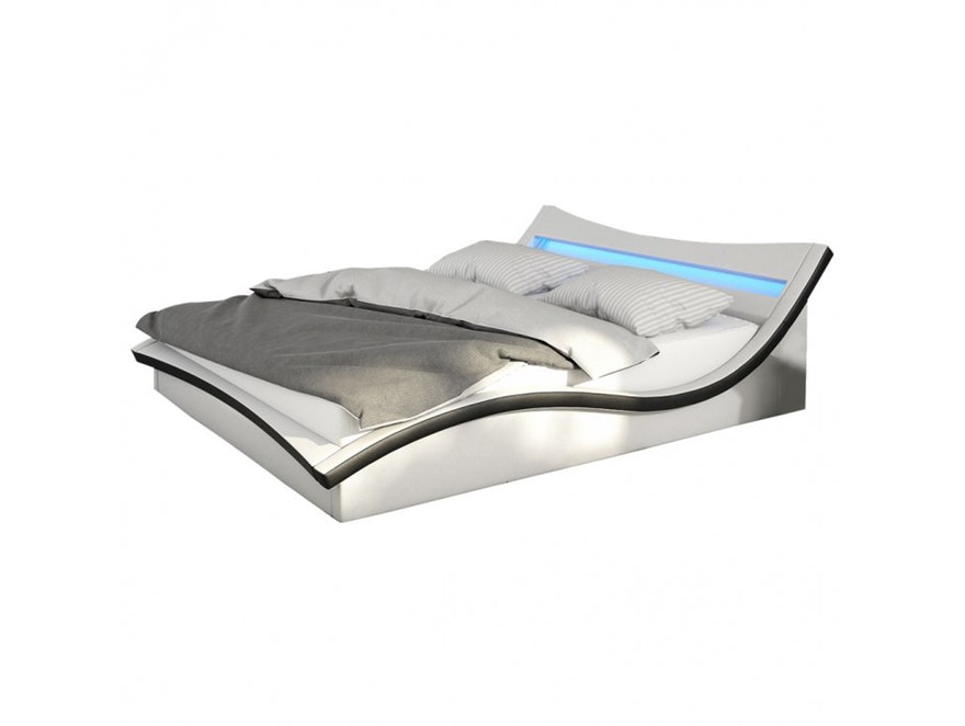 Innocent® Polsterbett 200x220 cm weiß schwarz Doppelbett LED Beleuchtung MAGARI n-7051-4802 - 2