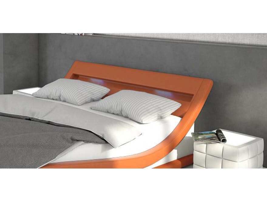 Innocent® Polsterbett 140x200 cm orange weiß Doppelbett LED Beleuchtung BELLUGIA 12315 - 4