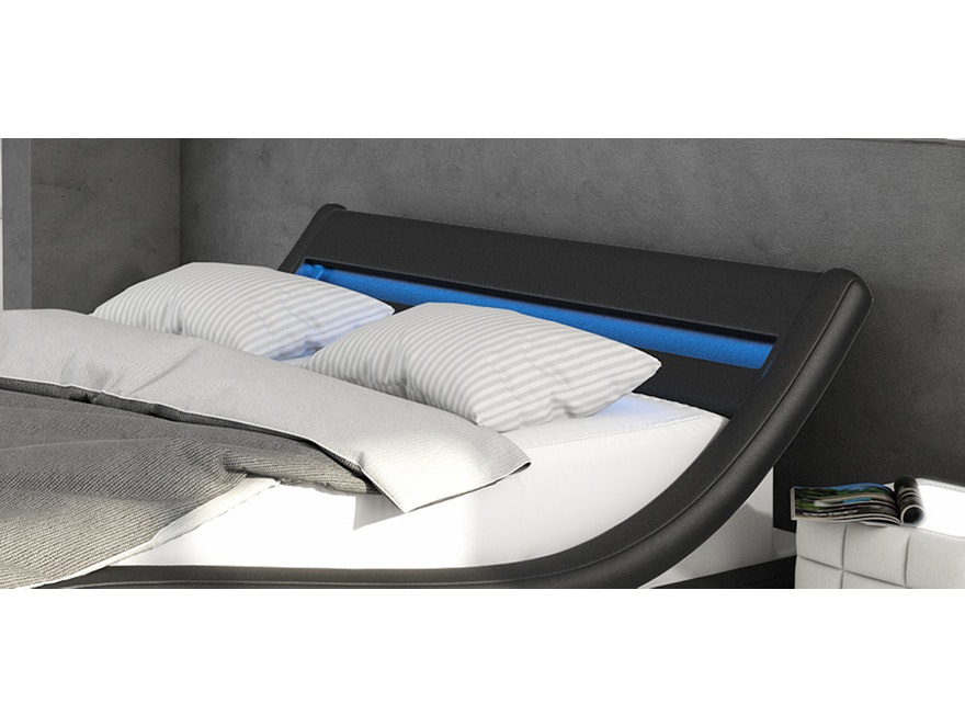 Innocent® Polsterbett 200x200 cm schwarz weiß Doppelbett LED Beleuchtung BELLUGIA n-7050-4805 - 4