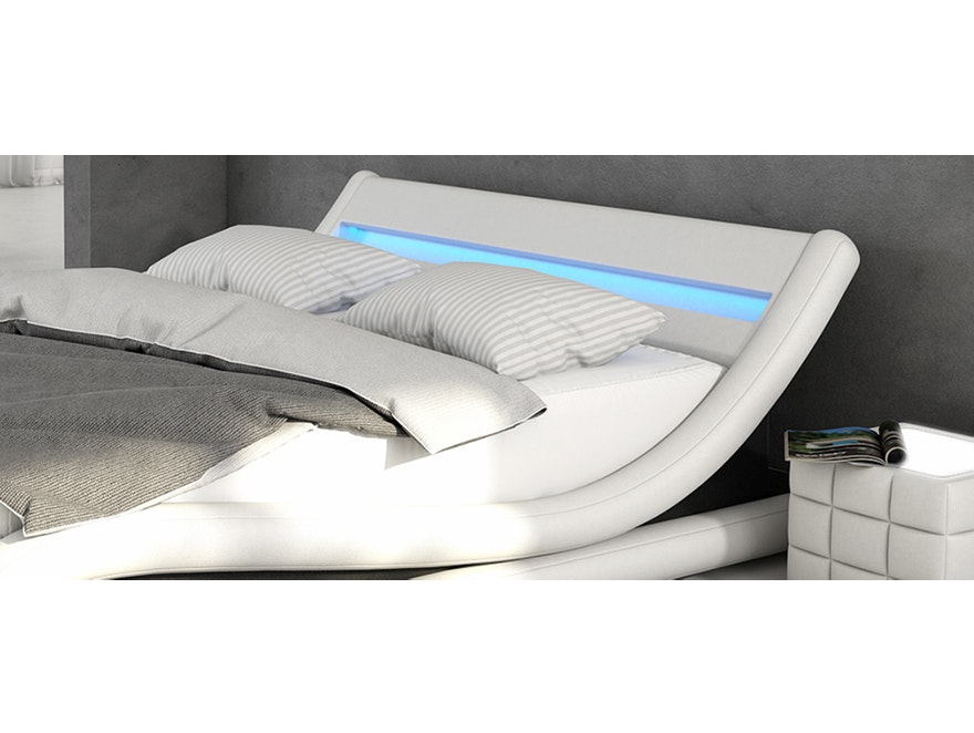 Innocent® Polsterbett 140x200 cm weiß schwarz Doppelbett LED Beleuchtung BELLUGIA 12139 - 4