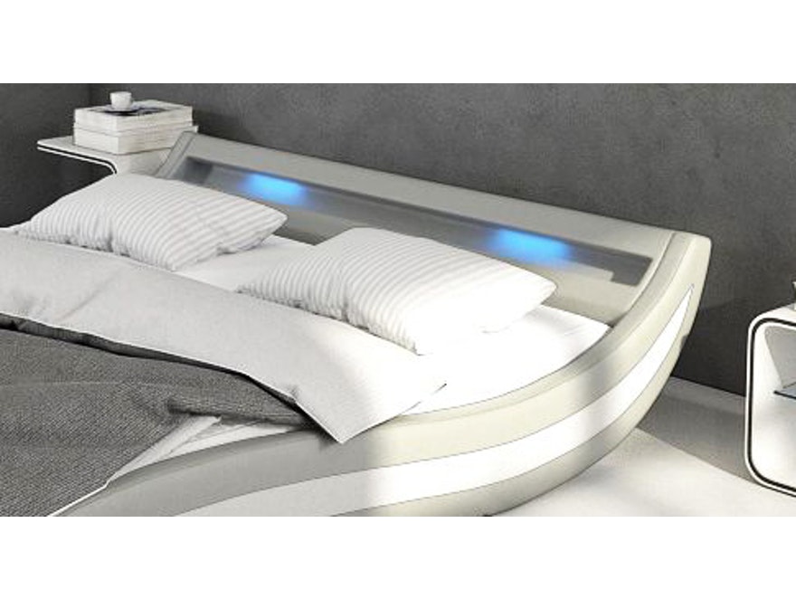 Innocent® Polsterbett 180x200 cm hellgrau weiß Doppelbett LED Beleuchtung ACCENTOX 12500 - 4