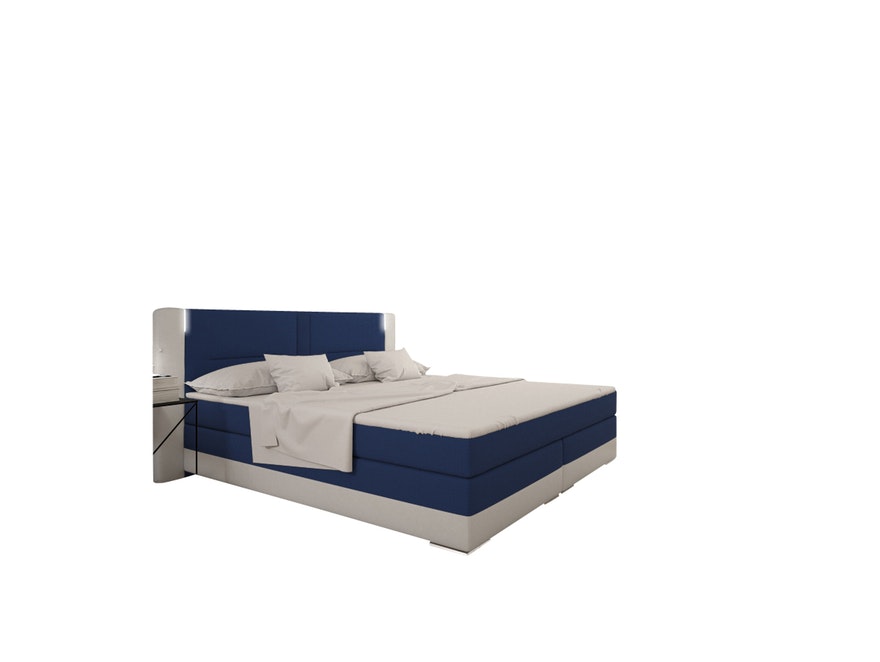 Innocent® Boxspringbett 180x200 cm blau weiß Hotelbett LED BARGO 12617 - 2