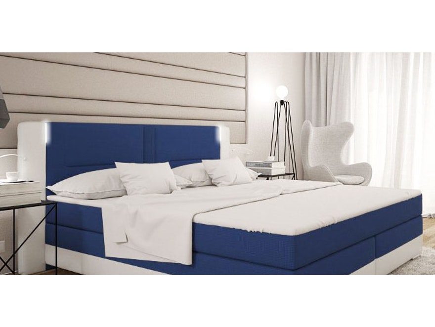 Innocent® Boxspringbett 180x200 cm blau weiß Hotelbett LED BARGO 12617 - 4