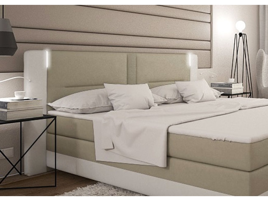 Innocent® Boxspringbett 180x200 cm beige weiß Hotelbett LED BARGO 12618 - 3