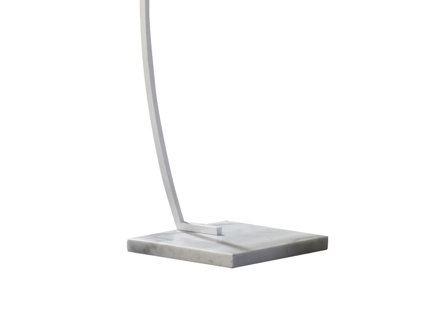 SalesFever® Stehlampe Weiß mit Marmorsockel Bogenlampe mit Stoffschirm und square Fuß LEVI 374634 - 5