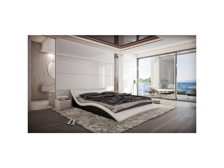 Innocent® Polsterbett 200x200 cm weiß schwarz Doppelbett NURAI 10652 - 3
