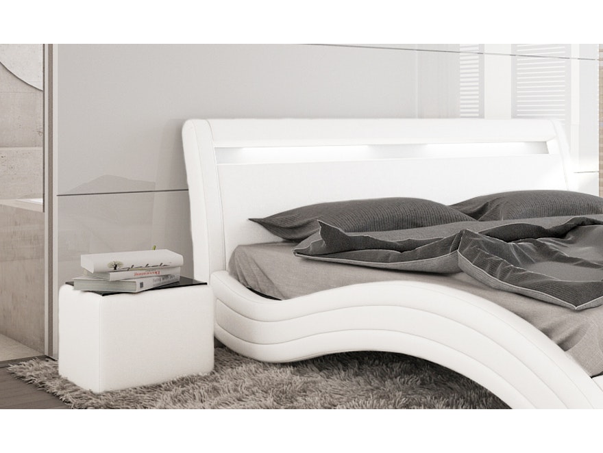 Innocent® Polsterbett 180x200 cm weiß Doppelbett LED Beleuchtung MISANI 10150 - 4