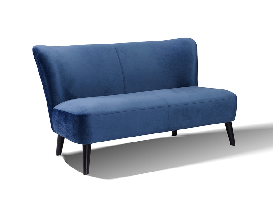 SalesFever® Sofa blau 2-Sitzer Sitzbank Retro aus Samt Calypso 387948 - 1