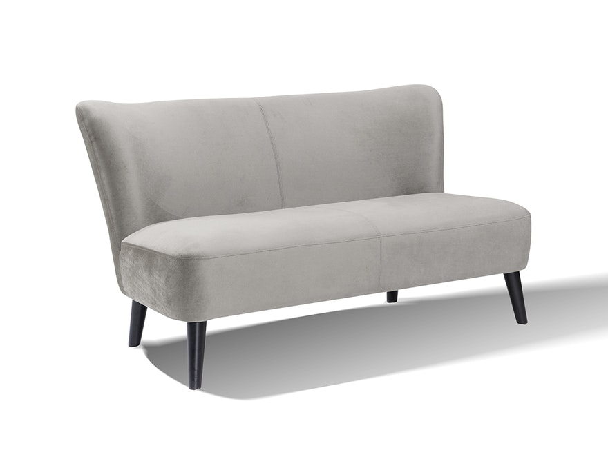 SalesFever® Sofa grau 2-Sitzer Sitzbank Retro aus Samt Calypso 387955 - 1