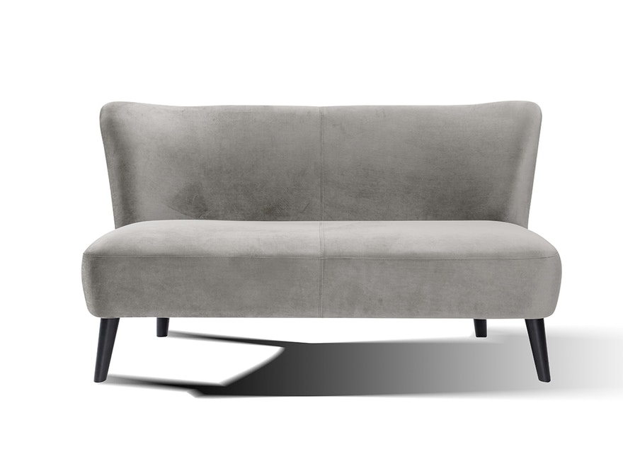 SalesFever® Sofa grau 2-Sitzer Sitzbank Retro aus Samt Calypso 387955 - 2
