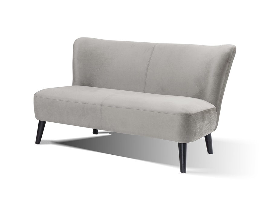 SalesFever® Sofa grau 2-Sitzer Sitzbank Retro aus Samt Calypso 387955 - 3