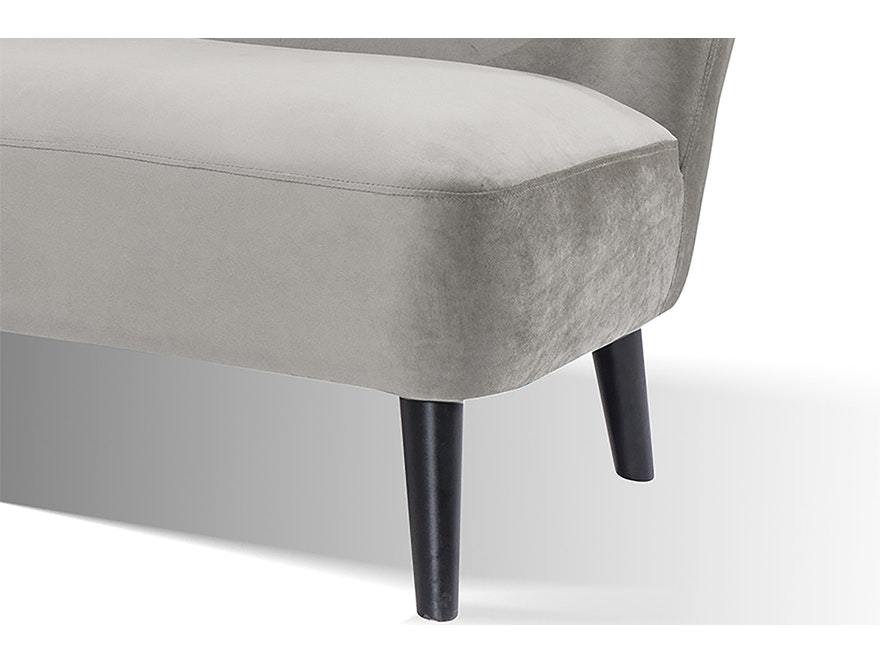 SalesFever® Sofa grau 2-Sitzer Sitzbank Retro aus Samt Calypso 387955 - 5