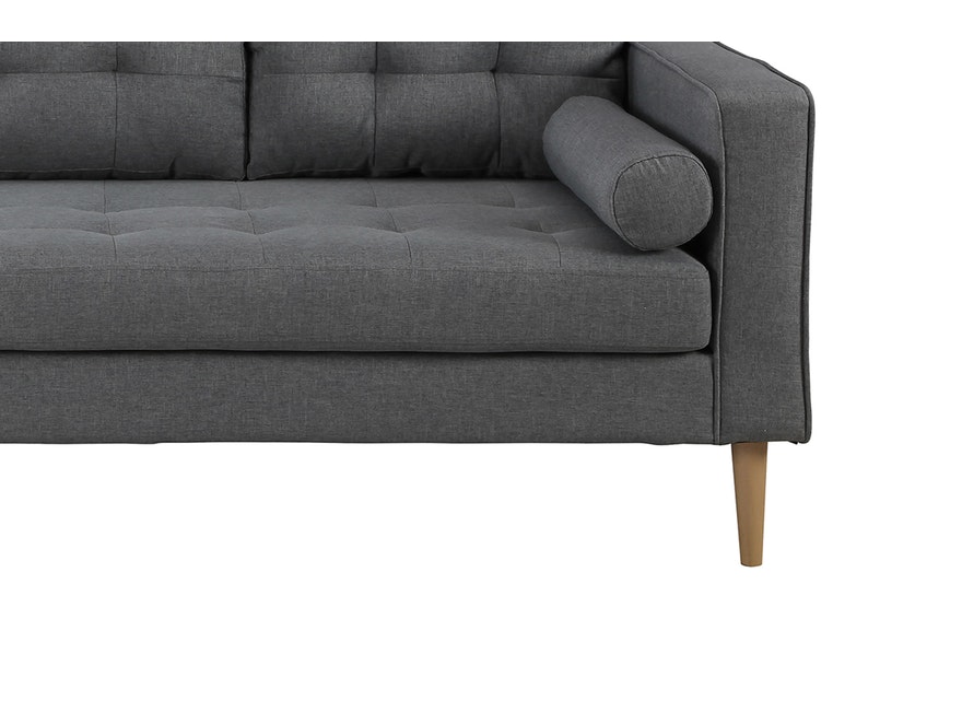 SalesFever® Sofa grau 3-Sitzer inkl. 2 Kissenrollen Leinen-Optik Amsterdam 380963 - 4