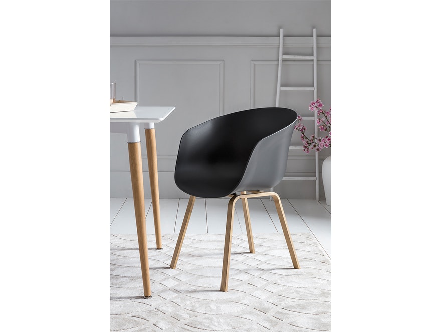 SalesFever® Essgruppe 4 Stühle schwarz weiß mit Tisch 120x80 cm und 4 Stühlen 5-tlg. Nordin 390276 - 2