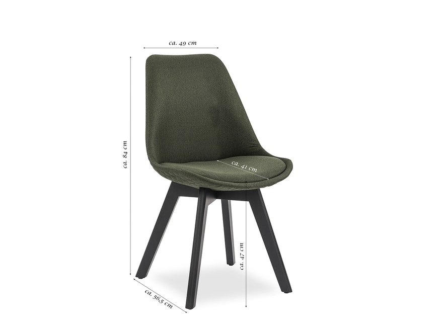 SalesFever® Esszimmerstuhl grün 2er Set Stoff mit Steppung und Sitzkissen Cleo 389850 - 4