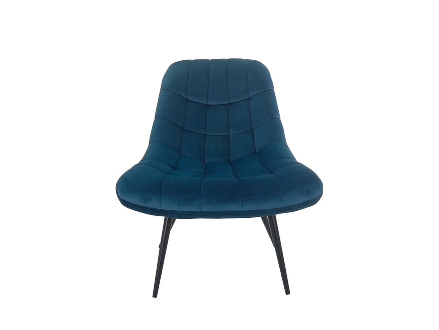 SalesFever® Loungesessel blau XXL-Sitzfläche Steppung Samt Metall schwarz CHICAGO 390535 - 3