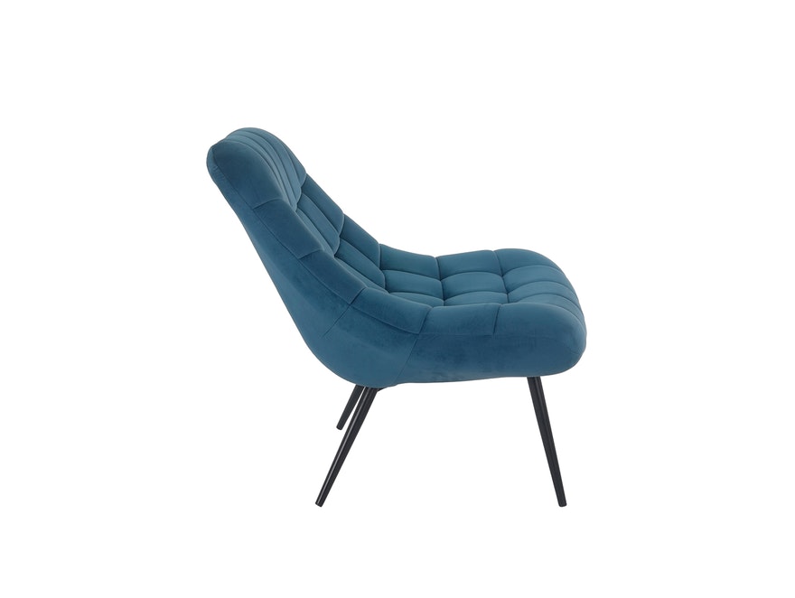 SalesFever® Loungesessel blau XXL-Sitzfläche Steppung Samt Metall schwarz CHICAGO 390535 - 4