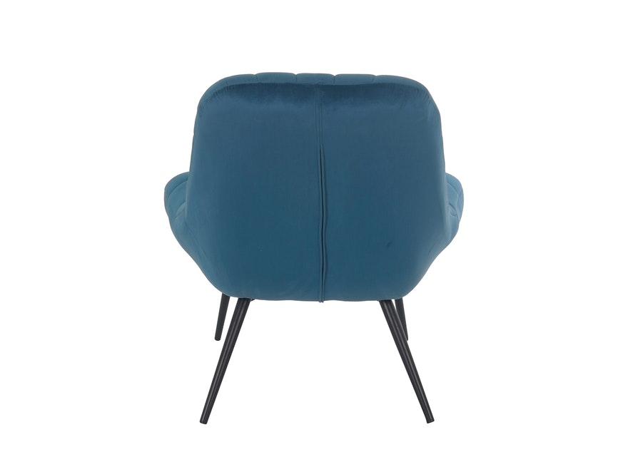 SalesFever® Loungesessel blau XXL-Sitzfläche Steppung Samt Metall schwarz CHICAGO 390535 - 6
