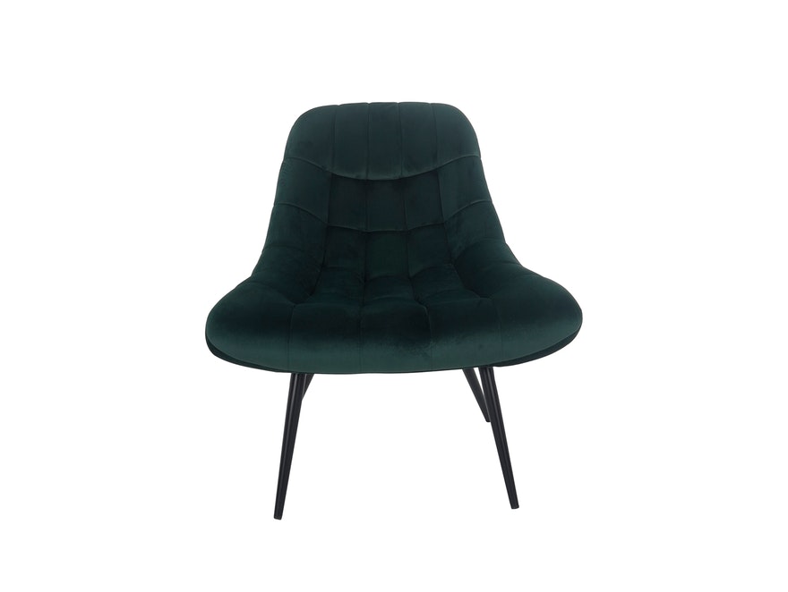 SalesFever® Loungesessel grün XXL-Sitzfläche Steppung Samt Metall schwarz CHICAGO 390542 - 3