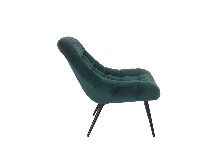 SalesFever® Loungesessel grün XXL-Sitzfläche Steppung Samt Metall schwarz CHICAGO 390542 - 4