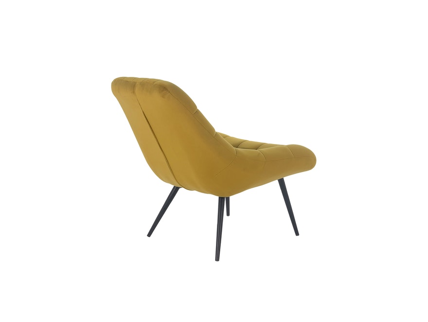 SalesFever® Loungesessel gelb XXL-Sitzfläche Steppung Samt Metall schwarz CHICAGO 390559 - 5