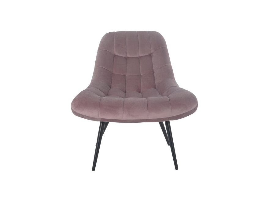 SalesFever® Loungesessel rosa XXL-Sitzfläche Steppung Samt Metall schwarz CHICAGO 390566 - 3