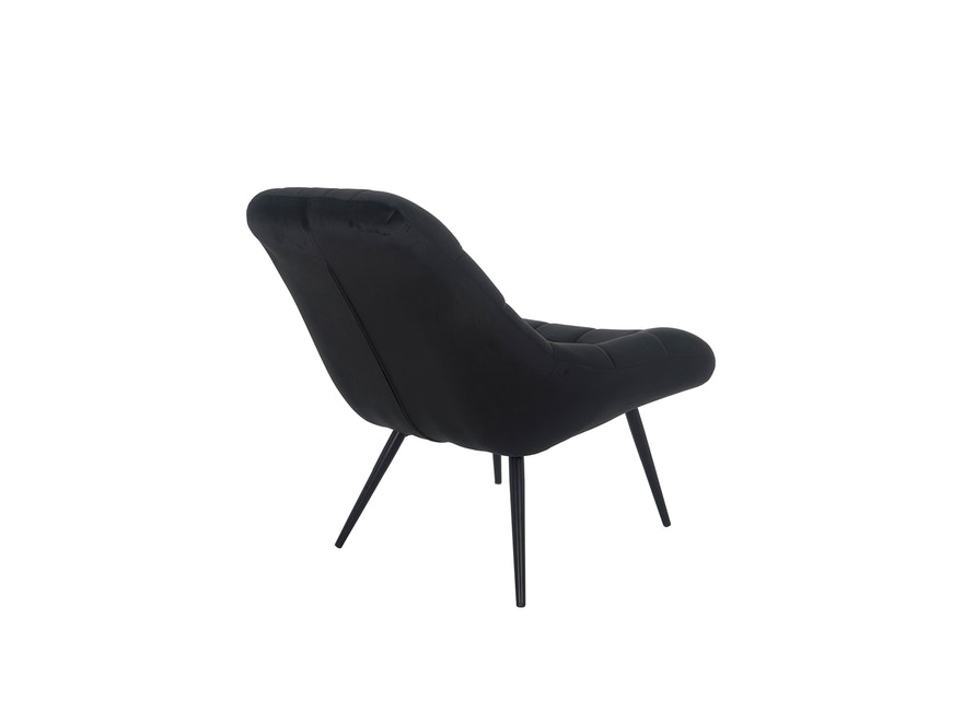 SalesFever® Loungesessel schwarz XXL-Sitzfläche Steppung Samt Metall schwarz CHICAGO 390573 - 5