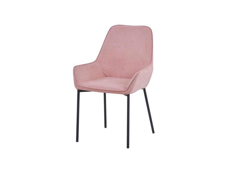 SalesFever® Polsterstuhl rose 2er Set Strukturstoff mit Armlehnen Metall schwarz Stuhl LINNEA 391952 - 3