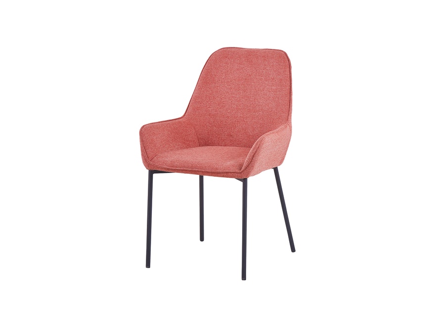 SalesFever® Polsterstuhl dusty pink 2er Set Strukturstoff mit Armlehnen Metall schwarz Stuhl LINNEA 391969 - 3
