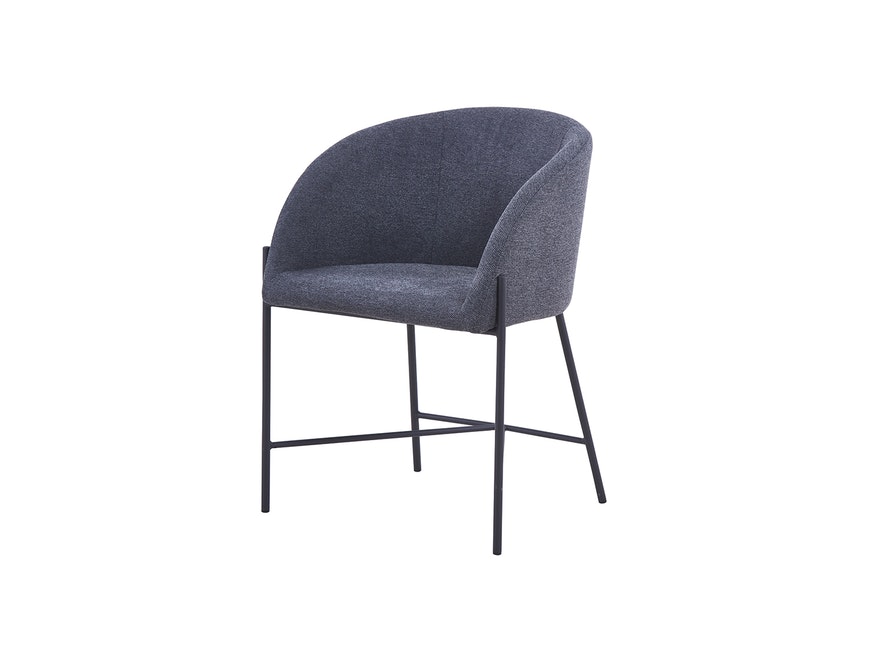 SalesFever® Polsterstuhl dunkelgrau Strukturstoff mit Armlehnen Metall schwarz Stuhl SJARD 392041 - 2