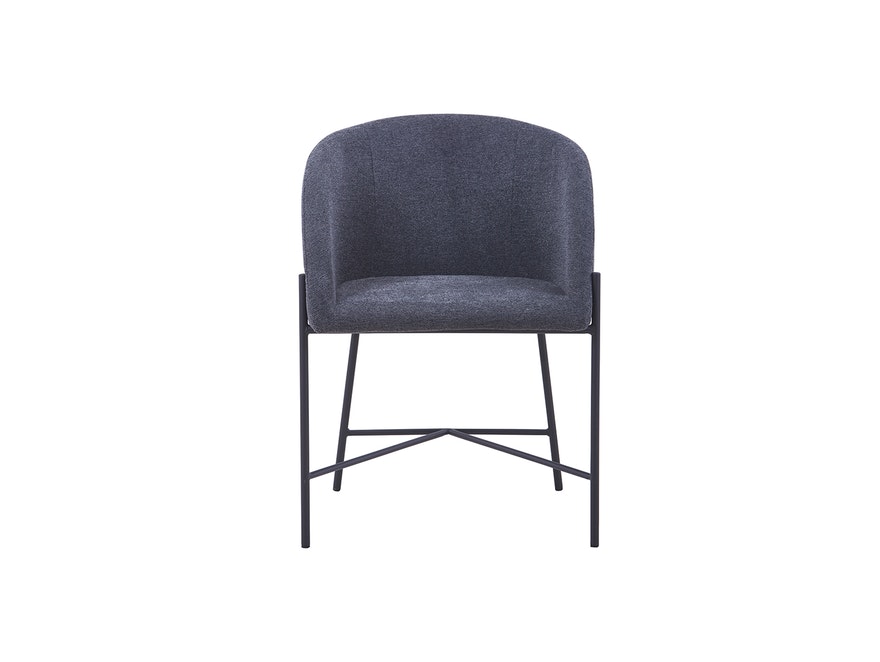 SalesFever® Polsterstuhl dunkelgrau Strukturstoff mit Armlehnen Metall schwarz Stuhl SJARD 392041 - 3
