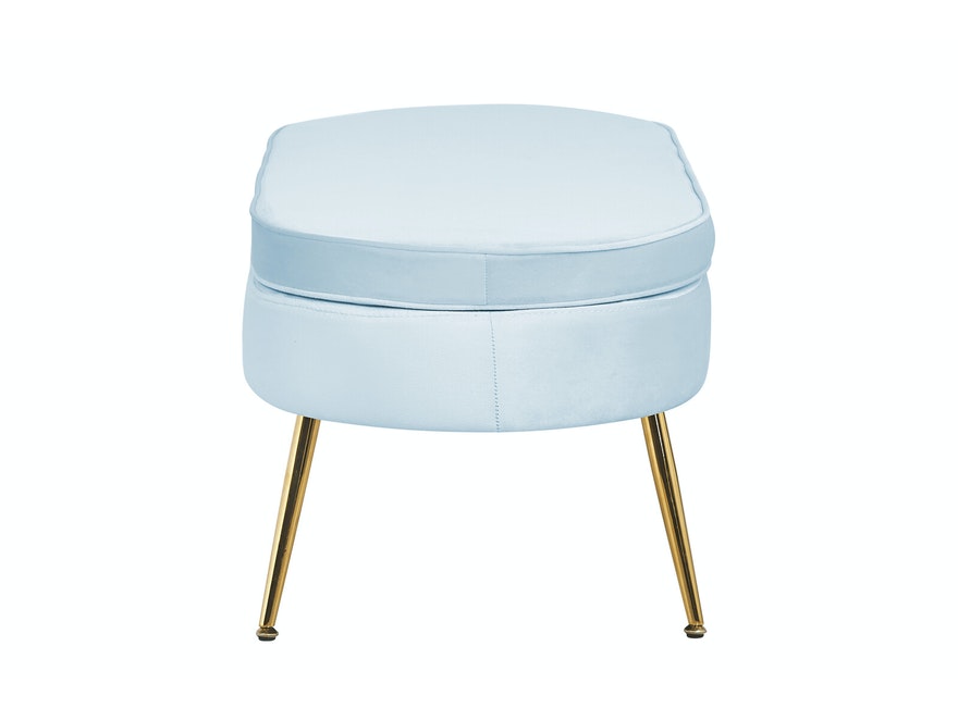 SalesFever® Sitzpouf Hellgrau oval aus Samt, Beine Chrom goldfarben Arielle 395448 - 3