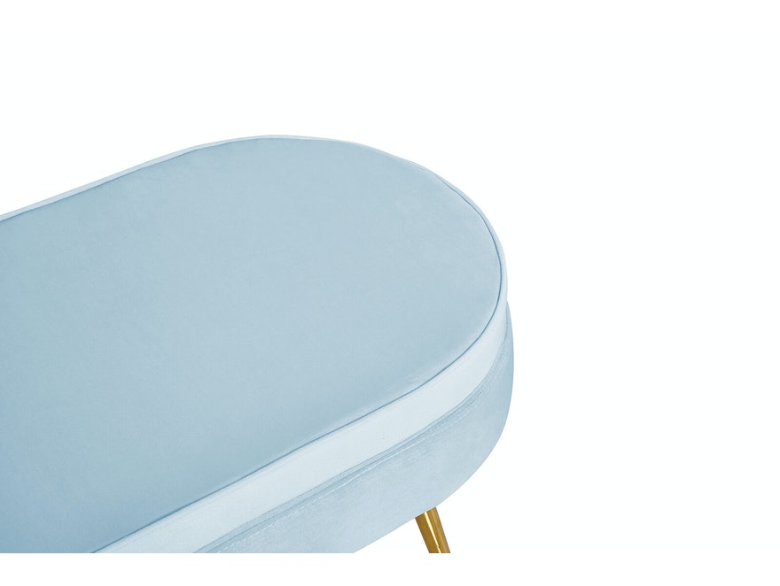 SalesFever® Sitzpouf Hellgrau oval aus Samt, Beine Chrom goldfarben Arielle 395448 - 4