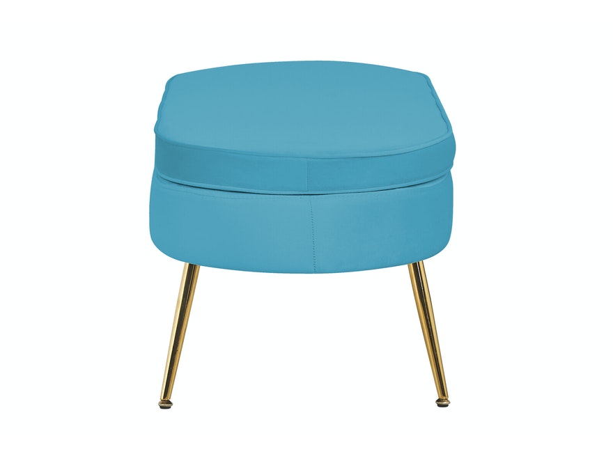 SalesFever® Sitzpouf Blau oval aus Samt, Beine Chrom goldfarben Arielle 395431 - 3