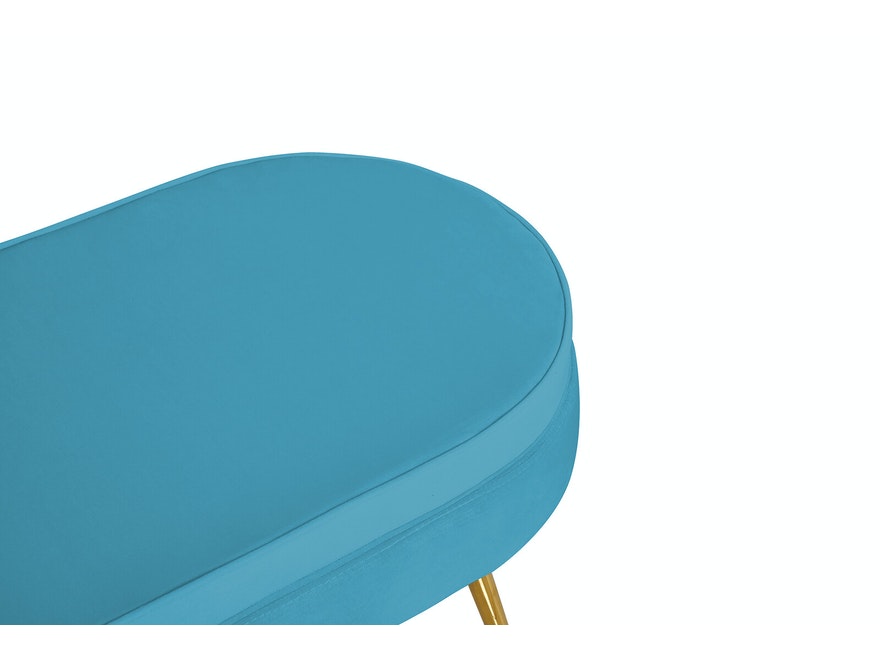 SalesFever® Sitzpouf Blau oval aus Samt, Beine Chrom goldfarben Arielle 395431 - 4