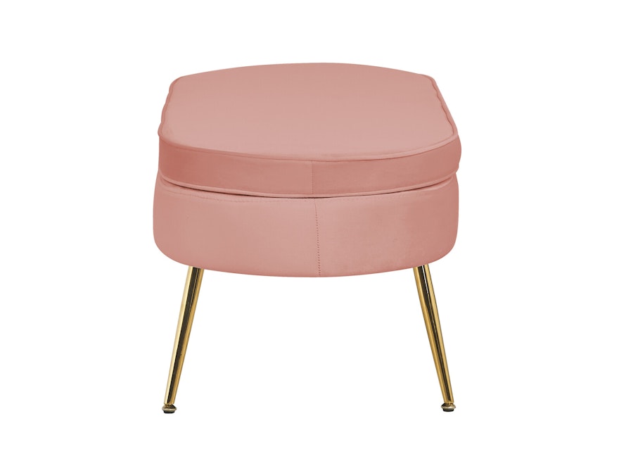SalesFever® Sitzpouf Rose oval aus Samt, Beine Chrom goldfarben Arielle 395417 - 4