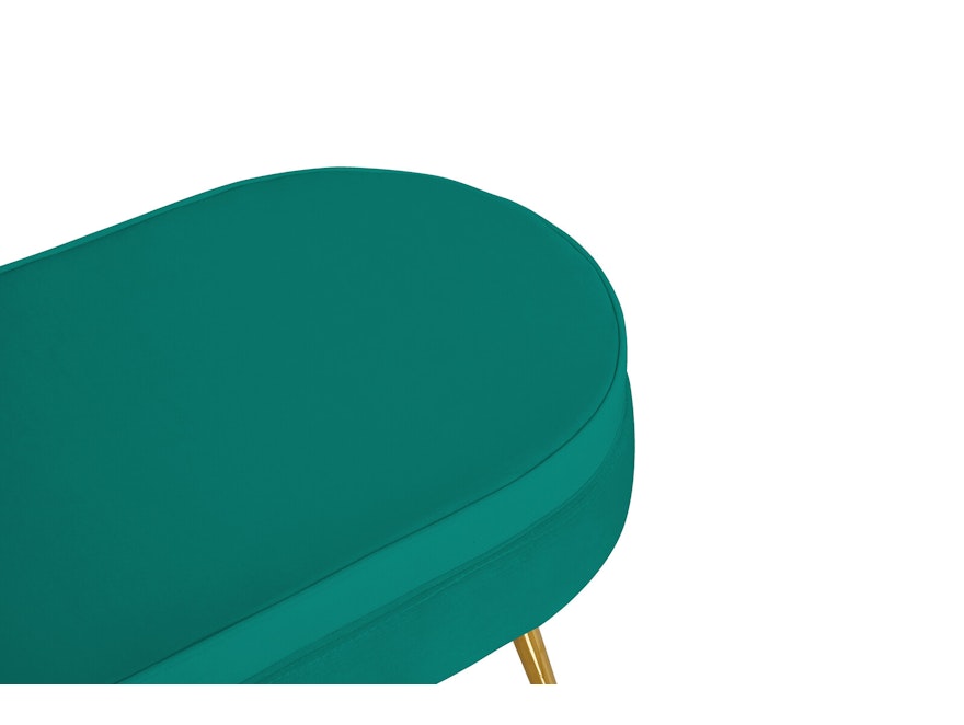 SalesFever® Sitzpouf Grün oval aus Samt, Beine Chrom goldfarben Arielle 395400 - 4
