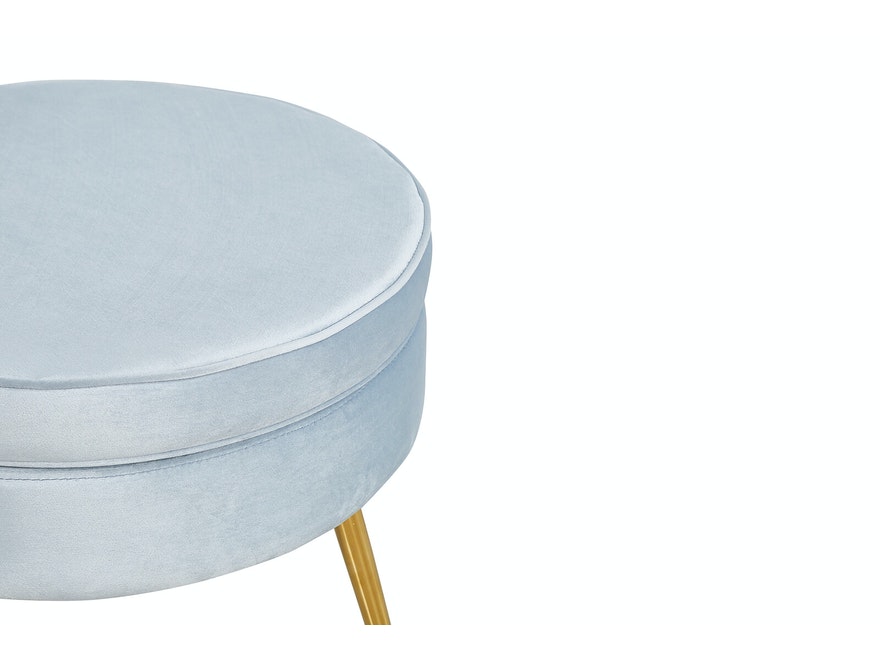 SalesFever® Sitzpouf Hellgrau rund aus Samt, Beine Chrom goldfarben Arielle 395387 - 3