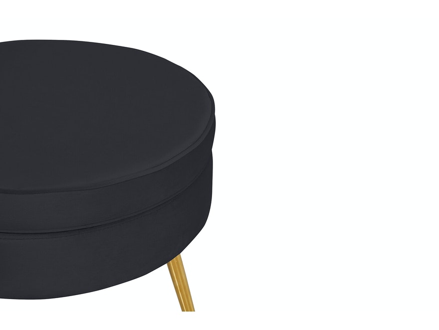 SalesFever® Sitzpouf Schwarz rund aus Samt, Beine Chrom goldfarben Arielle 395363 - 3