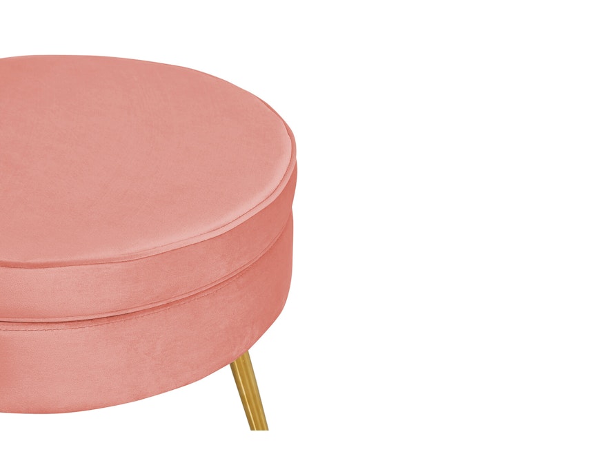 SalesFever® Sitzpouf Rose rund aus Samt, Beine Chrom goldfarben Arielle 395356 - 3