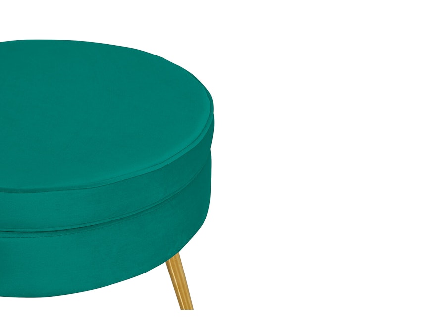 SalesFever® Sitzpouf Grün rund aus Samt, Beine Chrom goldfarben Arielle 395349 - 3