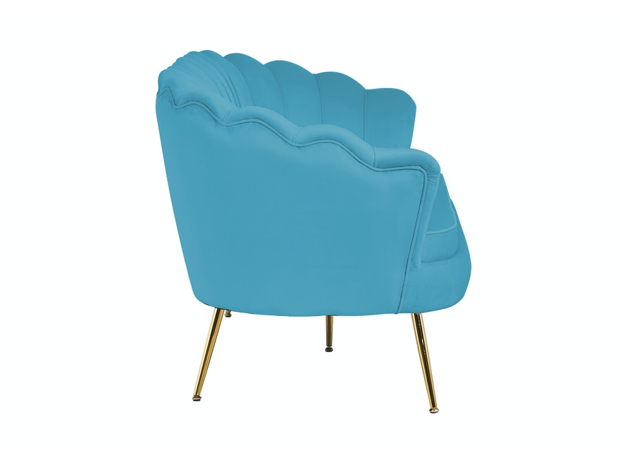 SalesFever® Muschelsofa Blau 3-Sitzer aus Samt Arielle 395318 - 3