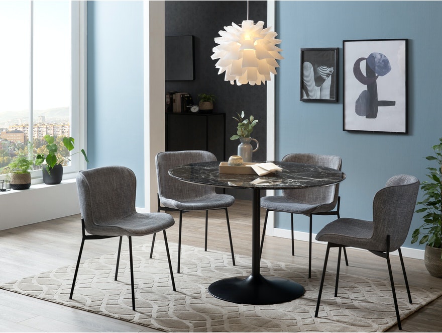 SalesFever® Tisch schwarz in Marmoroptik rund Ø 110 cm Swirl 394298 - 2