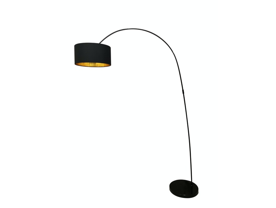 SalesFever® Bogenlampe schwarz mit Stoffschirm Two Toned 394076 - 1