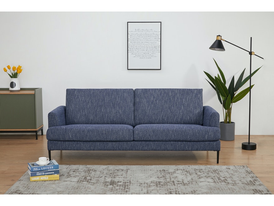 SalesFever® Sofa blau 3-Sitzer Strukturstoff Tokyo 394601 - 8