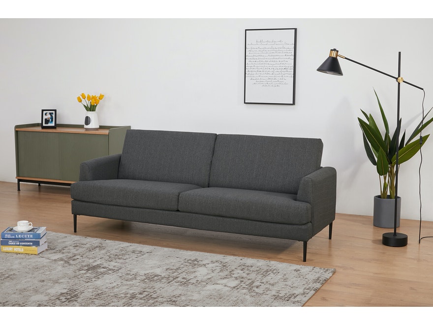SalesFever® Sofa anthrazit 3-Sitzer Strukturstoff Tokyo 394571 - 9