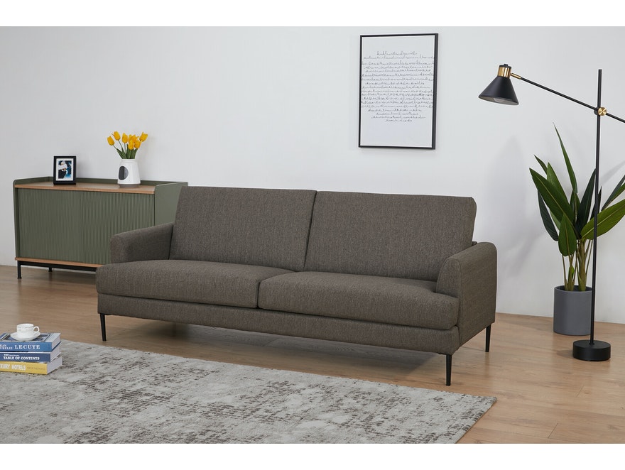 SalesFever® Sofa dunkelbraun 3-Sitzer Strukturstoff Tokyo 394564 - 8
