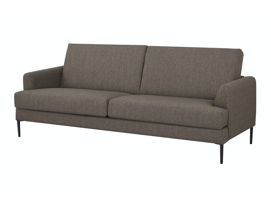 SalesFever® Sofa dunkelbraun 3-Sitzer Strukturstoff Tokyo 394564 - 2